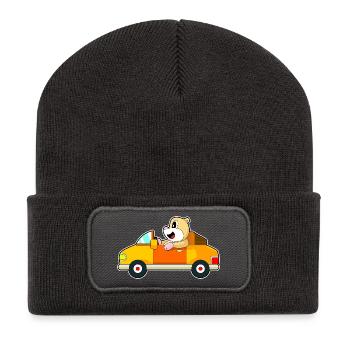 Hamster Auto - Recycelte Patch Beanie - Dunkelgrau - Vorne