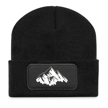 berge - Recycelte Patch Beanie - Schwarz - Vorne