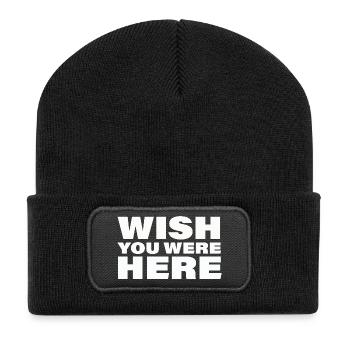 WISH YOU WERE HERE - Recycelte Patch Beanie - Schwarz - Vorne