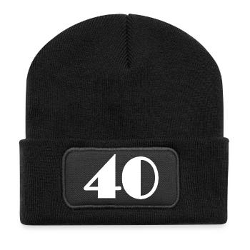 40. 40 ANS. 40e ANNIVERSAIRE. ANNIVERSAIRE 40 ANS. - Beanie recyclé à patch - noir - Devant