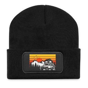 Roof tent camping shirt for off-road fans - Recycled Patch Beanie - black - Front