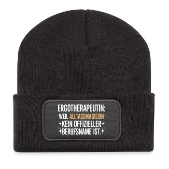 Ergotherapeutin Ergo Praxis Team Ergotherapie - Recycelte Patch Beanie - Dunkelgrau - Vorne