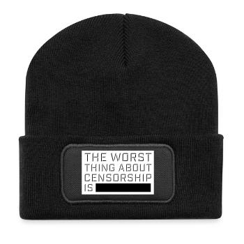 The Worst Thing About Censorship Is Funny Irony - Recycled Patch Beanie - black - Front