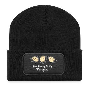 Stop Staring At My Pierogies – Dancing Dumpling - Recycled Patch Beanie - black - Front