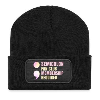 Point-virgule Fan Club de la prévention du suicide point virgule - Beanie recyclé à patch - noir - Devant