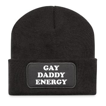 Gay Daddy Energy - Recycelte Patch Beanie - Dunkelgrau - Vorne