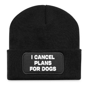 J’annule des plans pour chiens - Beanie recyclé à patch - noir - Devant