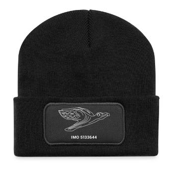 Gorch Fock - Marine Segelschiff Albatros - Recycelte Patch Beanie - Schwarz - Vorne