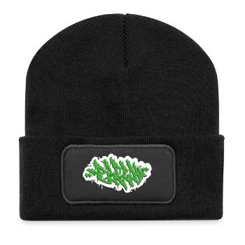 BLEGH SCREAM LUSTIGES METAL-LIEBHABER-GESCHENK - Recycelte Patch Beanie - Schwarz - Vorne