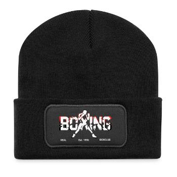 Boxing boxen Logo - Recycelte Patch Beanie - Schwarz - Vorne