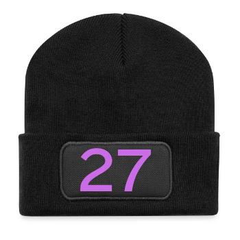 27 - Recycelte Patch Beanie - Schwarz - Vorne