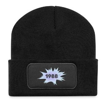 Vintage 1996 Neon Explosion - Recycled Patch Beanie - black - Front