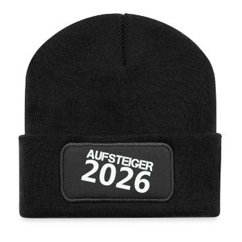 aufsteiger_2026- - Recycelte Patch Beanie - Schwarz - Vorne