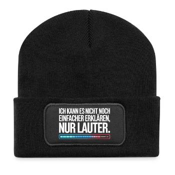 Nicht Einfacher Erklären Nur Lauter Lehrer Büro - Recycelte Patch Beanie - Schwarz - Vorne
