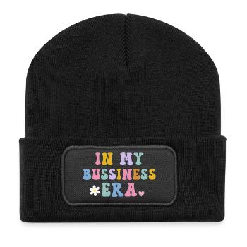 In meiner Geschäfts-Ära Unternehmer - Recycelte Patch Beanie - Schwarz - Vorne