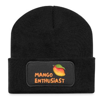 Mango Enthusiast Graphic - Recycelte Patch Beanie - Schwarz - Vorne