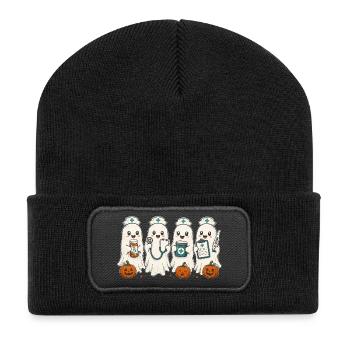 Krankenschwester Krankenpfleger Halloween - Recycelte Patch Beanie - Schwarz - Vorne