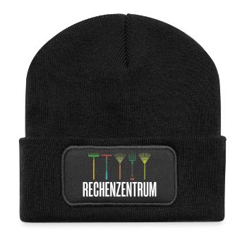 Rechenzentrum Gärtner Garten Gartenarbeit - Recycelte Patch Beanie - Schwarz - Vorne