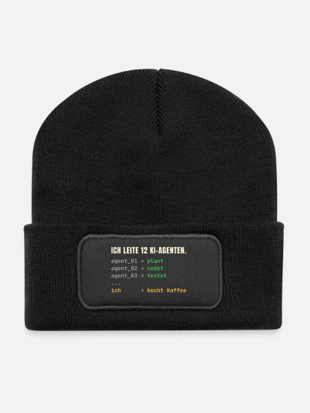 Ich leite 12 KI-Agenten – Chef-Shirt - Recycelte Patch Beanie - Schwarz