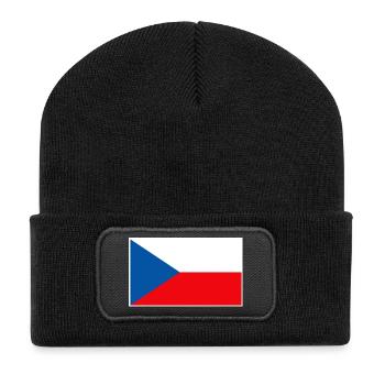 Czech Republic Flag Classic Frame - Recycelte Patch Beanie - Schwarz - Vorne