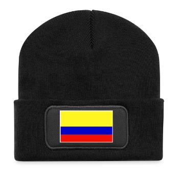 Colombia Flag Classic Frame - Recycelte Patch Beanie - Schwarz - Vorne