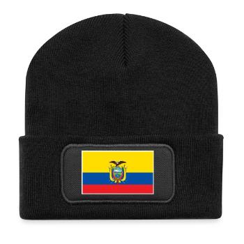 Ecuador Flag - Recycelte Patch Beanie - Schwarz - Vorne
