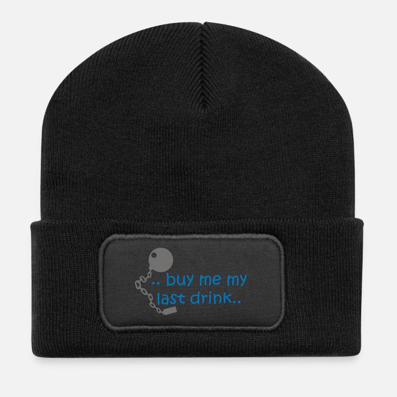 Achetez-moi mon dernier verre .. - Beanie recyclé à patch - noir