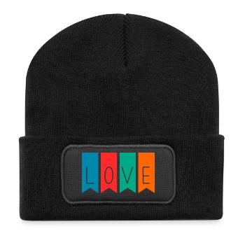 LOVE. COUPLE. JUST MARRIED. Bachelorette party. VALENTINE'S DAY - Recycled Patch Beanie - black - Front