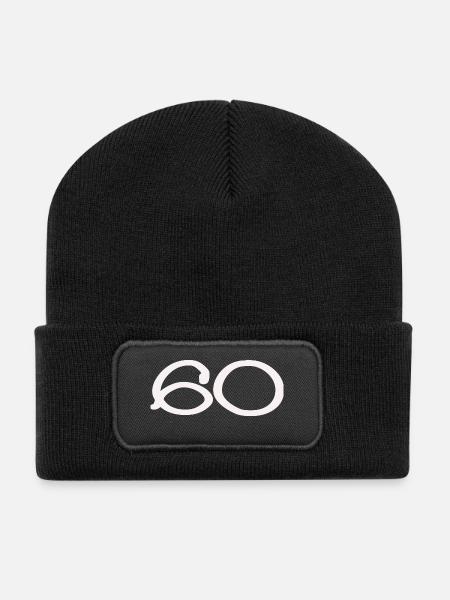 60. 60 JAHRE. 60-JÄHRIGES JUBILÄUM. 60. GEBURTSTAG. - Recycelte Patch Beanie - Schwarz