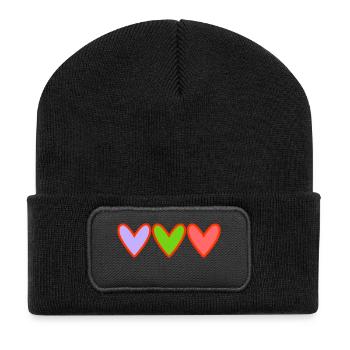 COUPLE. JUST MARRIED. Bachelorette party. VALENTINE'S DAY. LOVE. - Recycled Patch Beanie - black - Front