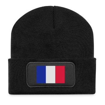 Drapeau Francais - Beanie recyclé à patch - noir - Devant