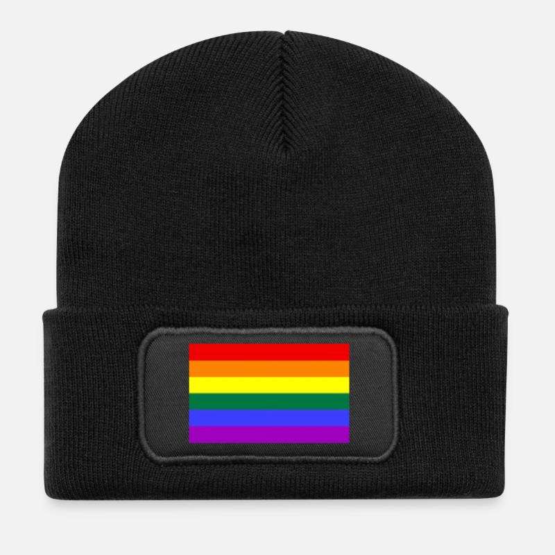 Gay Pride - Recycelte Patch Beanie - Schwarz