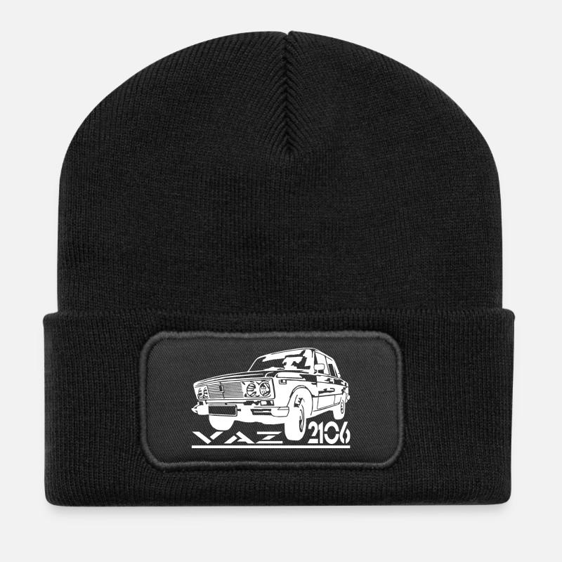 Lada 1600 VAZ 2106 - Recycelte Patch Beanie - Schwarz