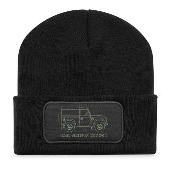 Eat Sleep Defend - Recycelte Patch Beanie - Schwarz - Vorne