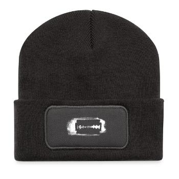 Rasierklinge weiß - Recycelte Patch Beanie - Dunkelgrau - Vorne