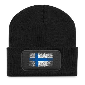 Finlande 002 dessins ronds - Beanie recyclé à patch - noir - Devant
