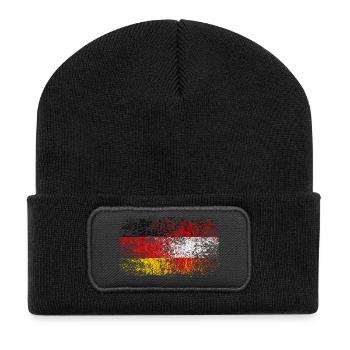 Deutschland Österreich 002 - Recycelte Patch Beanie - Schwarz - Vorne