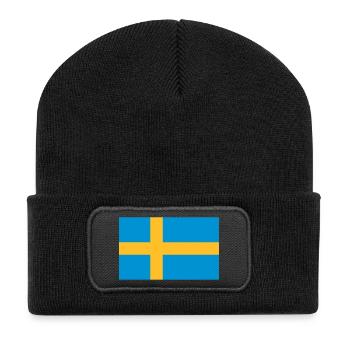 Drapeau national de Suède - Beanie recyclé à patch - noir - Devant