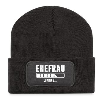 EHEFRAU - Recycelte Patch Beanie - Dunkelgrau - Vorne