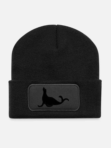 Seelöwe - Recycelte Patch Beanie - Schwarz