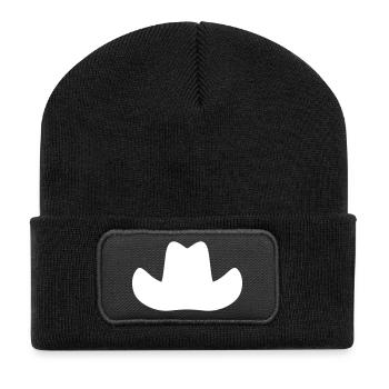 Hut für Cowboys, Rodeo, Pferdeliebhaber Geschenk - Recycelte Patch Beanie - Schwarz - Vorne