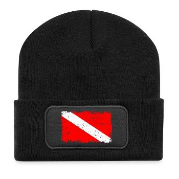 Drapeau de plongeur - Beanie recyclé à patch - noir - Devant