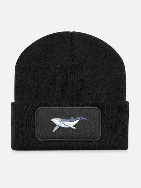 Baby-Buckelwal – Baleine - Recycelte Patch Beanie - Schwarz