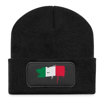 gepinselte drapeau de l'Italie avec un coup de - Beanie recyclé à patch - noir - Devant