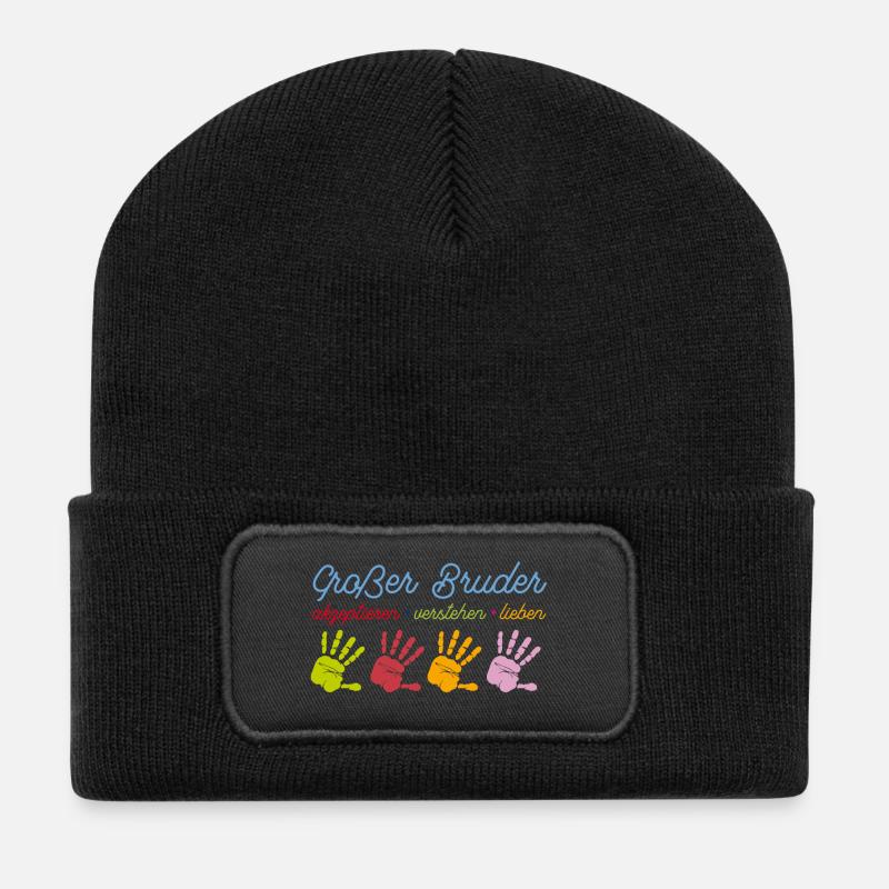 Grosser Bruder Großer Bruder T-Shirt - Recycelte Patch Beanie - Schwarz
