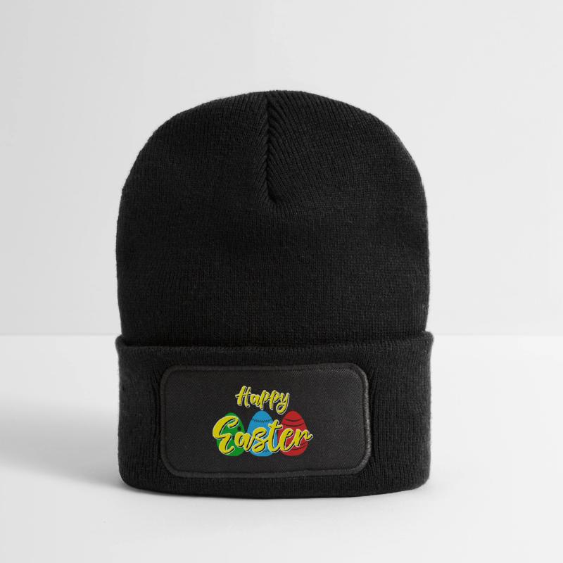 Happy Easter - Easter bunny Easter eggs celebration gift Recycled Patch Beanie
