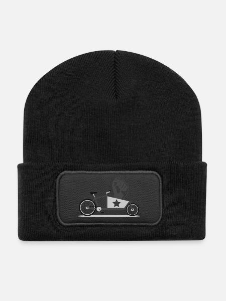 Lastenfahrrad Revolution - Recycelte Patch Beanie - Schwarz