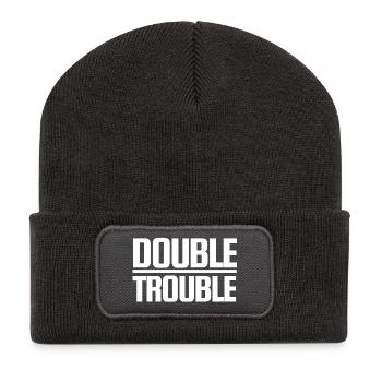 Double Trouble - Recycled Patch Beanie - dark grey - Front