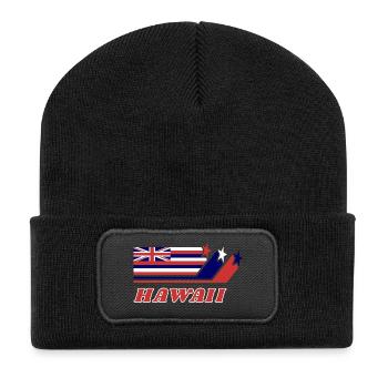 Hawaii Flagge Geschenk Honolulu - Recycelte Patch Beanie - Schwarz - Vorne