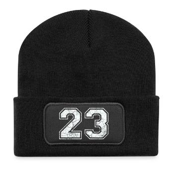 23 in white in the used look - Recycled Patch Beanie - black - Front